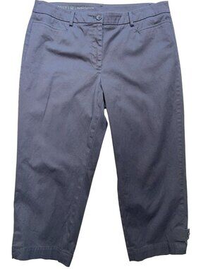 Talbots Women's Perfect Skimmers Crop Pants Flat Front Size 12 Black
